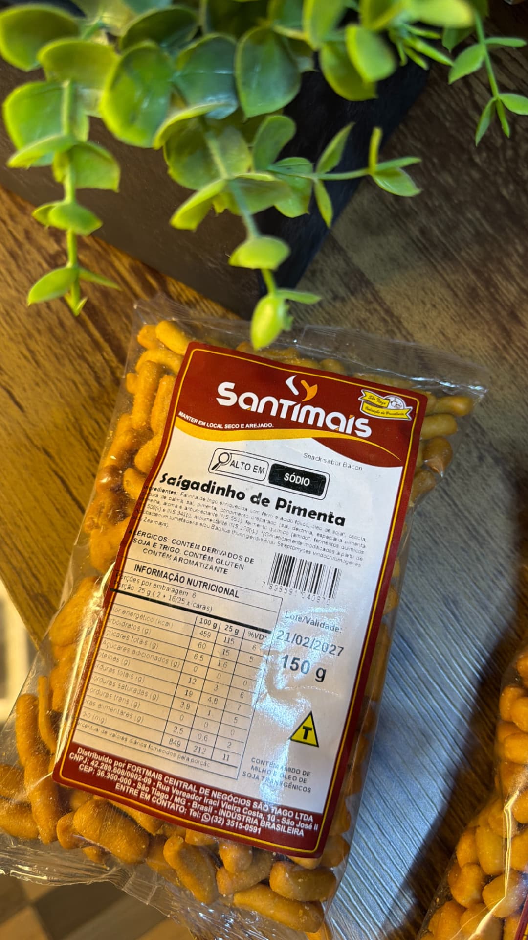 Salgadinho Sabor Pimenta Santimais 150g Caixa 30 Unidades Santimais — 30 × 150g